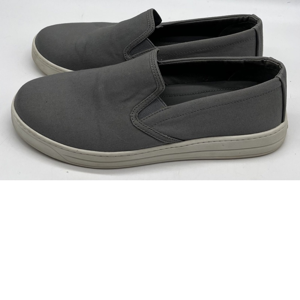 Prada Women's Gray Slip-On Sneaker w/ Logo on Heel sz 38.5 - Picture 3 of 5